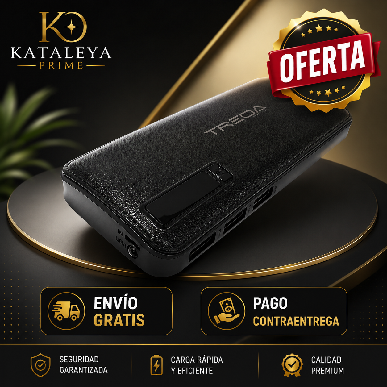 CARGADOR PORTATIL POWER BANK 12800 TREQA