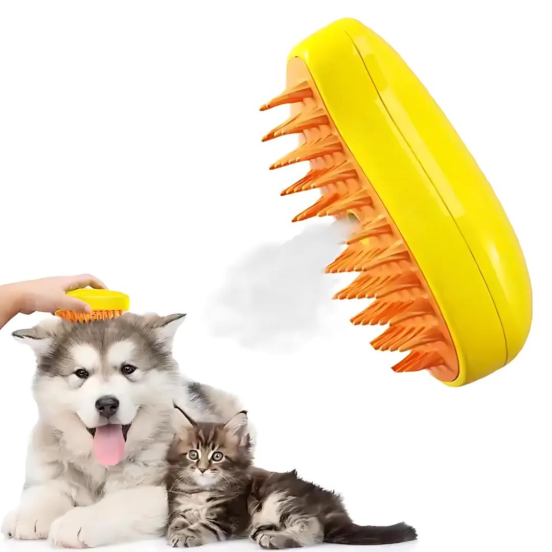 Cepillo de Vapor para Mascotas 3 en 1 — Adiós pelos, hola tranquilidad