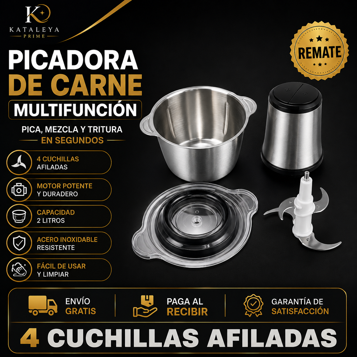 Prepara hamburguesas perfectas en casa - Molino Picador Eléctrico + molde hamburguesa